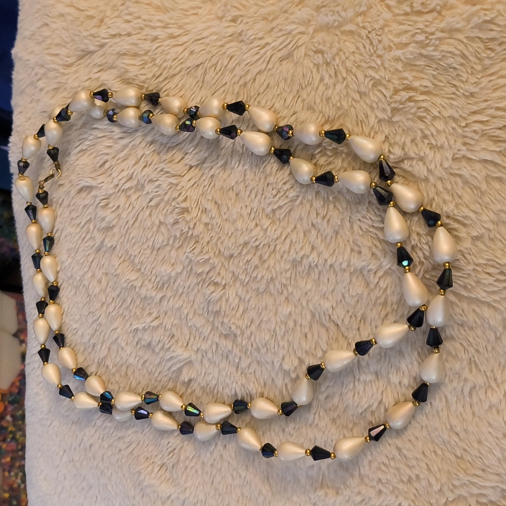 Vintage beaded wrap around necklace
